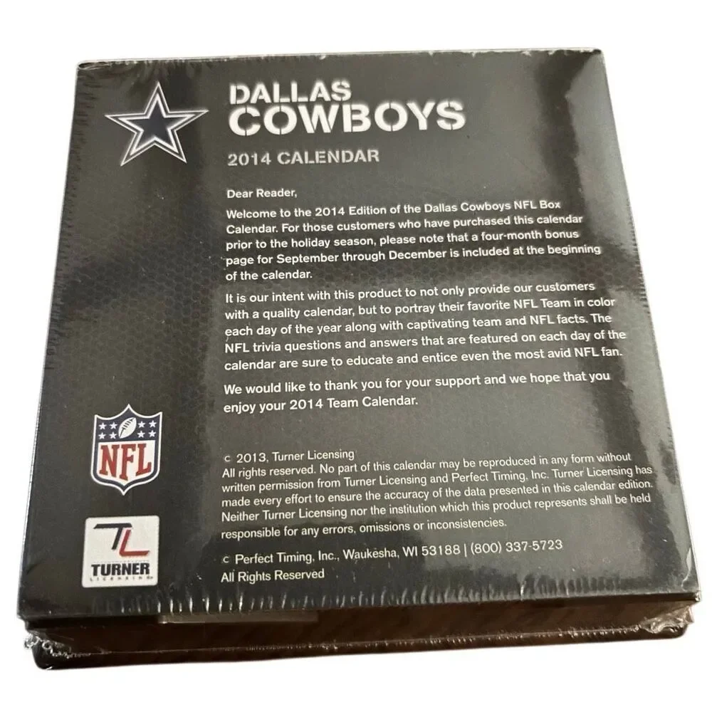 Dallas Cowboys 2014 Team Calendar *New*